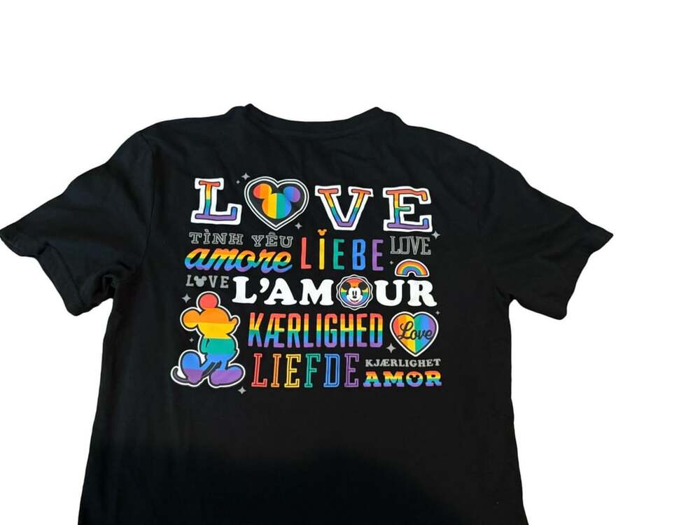 Disney Pride Mickey Mouse Love Graphic T-Shirt Black